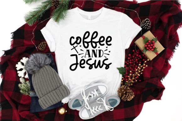 Coffee and Jesus SVG Craft Graphics & T-Shirt Designs