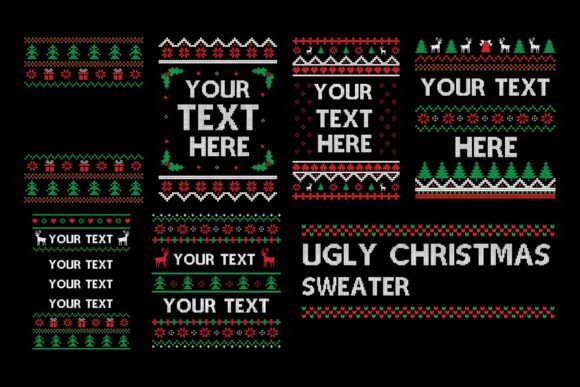 Ugly Christmas Sweater Template: Graphics & T-Shirt Designs