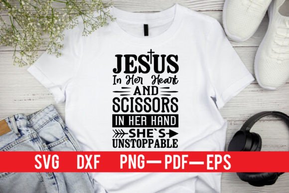 With JESUS in HER HEART Graphics for T-Shirt Designs